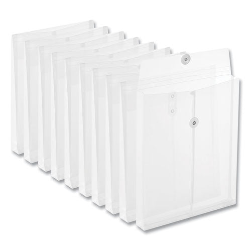 Image of Universal® Top Opening Poly Envelopes, 1.25" Expansion, Letter Size, Clear, 10/Pack