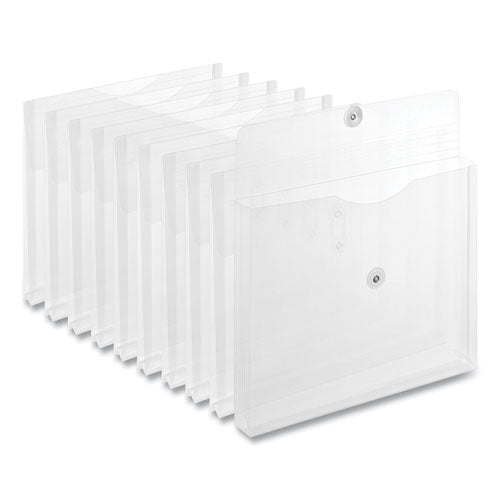 Image of Universal® Side Opening Poly Envelopes, 1" Expansion, Letter Size, Clear, 10/Pack