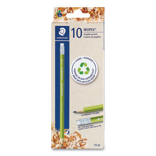 Image of Staedtler® Wopex Extruded Pencil, HB (#2), Black Lead, Green Barrel, 10/Pack
