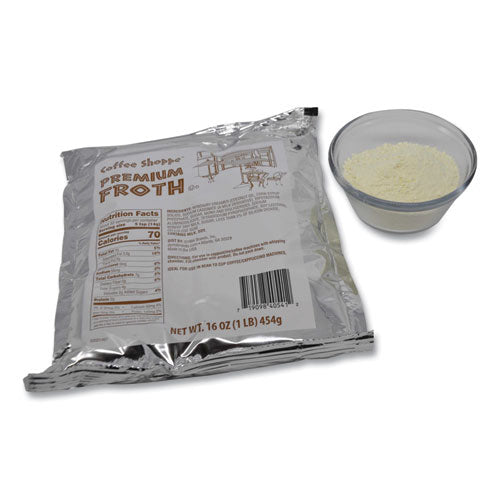 Image of Coffee Shoppe Premium Froth Topping, 1 lb Bag, 12/Carton