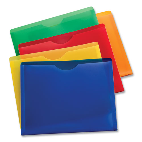 Image of Universal® Expanding Poly File Jackets, 1 Section, Straight Tab, Letter Size, Assorted, 10/Pack