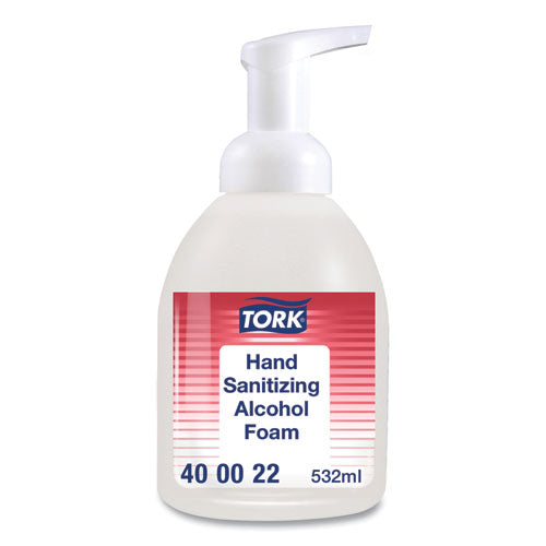 Image of Tork® Alcohol Foam Hand Sanitizer, 18 oz Pump Bottle, Unscented, 6/Carton