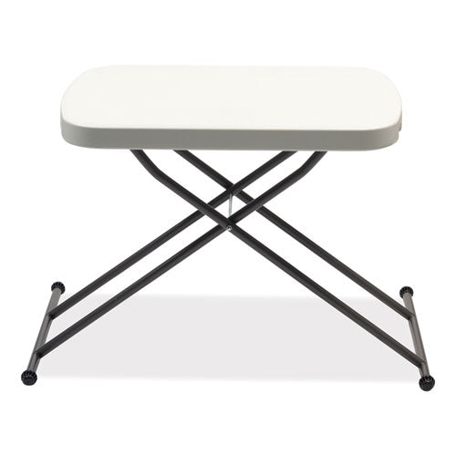 Image of Alera® Height-Adjustable Personal Folding Table, Rectangular, 25.6" x 17.7" x 19" to 28", White Top, Dark Gray Legs