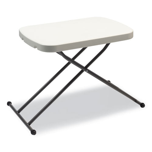 Image of Alera® Height-Adjustable Personal Folding Table, Rectangular, 25.6" x 17.7" x 19" to 28", White Top, Dark Gray Legs