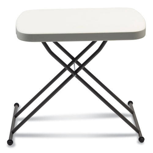 Image of Alera® Height-Adjustable Personal Folding Table, Rectangular, 25.6" x 17.7" x 19" to 28", White Top, Dark Gray Legs