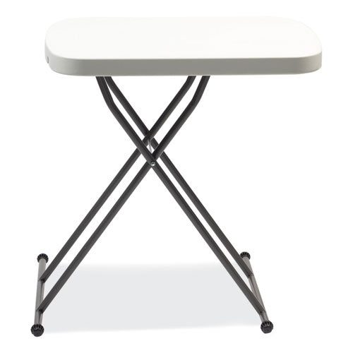 Image of Alera® Height-Adjustable Personal Folding Table, Rectangular, 25.6" x 17.7" x 19" to 28", White Top, Dark Gray Legs