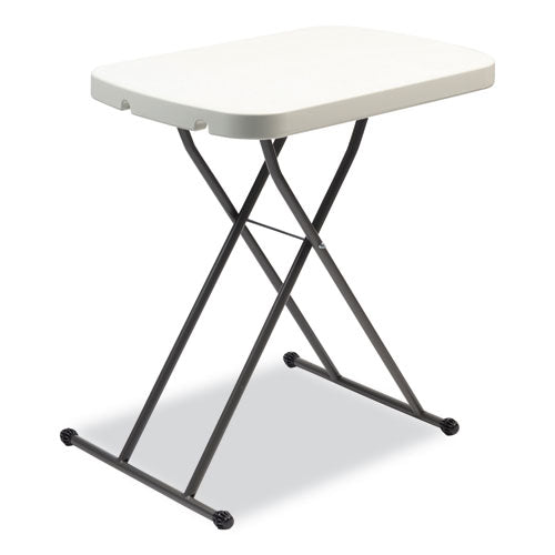 Image of Alera® Height-Adjustable Personal Folding Table, Rectangular, 25.6" x 17.7" x 19" to 28", White Top, Dark Gray Legs