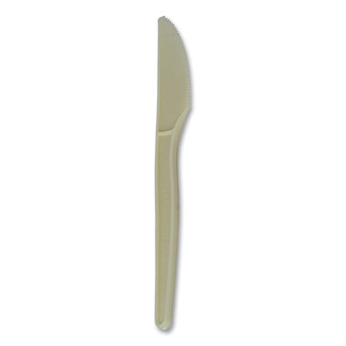 Image of WNA EcoSense Renewable Plant Starch Cutlery, Knife, Plastic, Cream, 50/Pack