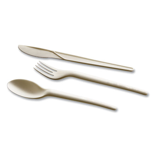 Image of WNA EcoSense Renewable Plant Starch Cutlery, Fork, Plastic, Cream, 50/Pack