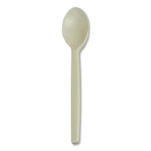 Image of WNA EcoSense Renewable Plant Starch Cutlery, Spoon, Plastic, Cream, 50/Pack