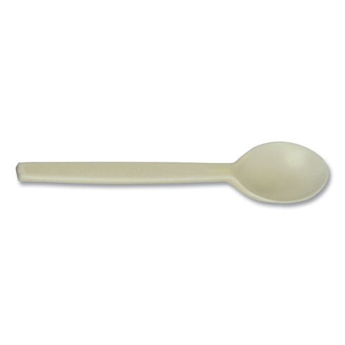 Image of WNA EcoSense Renewable Plant Starch Cutlery, Spoon, Plastic, Cream, 50/Pack