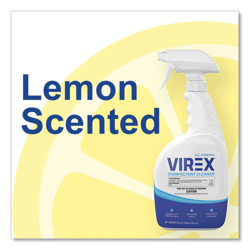 Image of Diversey Virex All-Purpose Disinfectant Cleaner, Citrus Scent, 32 Oz Spray Bottle, 8/carton