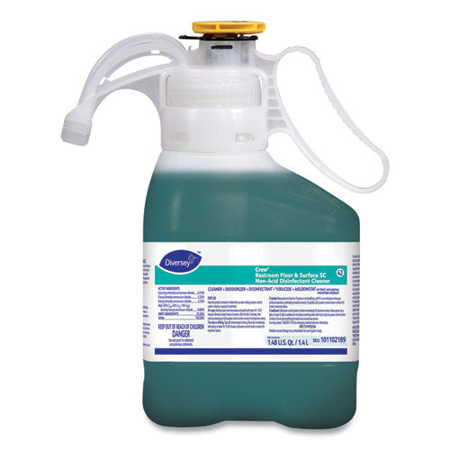 Image of Diversey Crew Restroom Floor And Surface Sc Non-Acid Disinfectant Cleaner, Fresh, 1.4 L Bottle, 2/carton