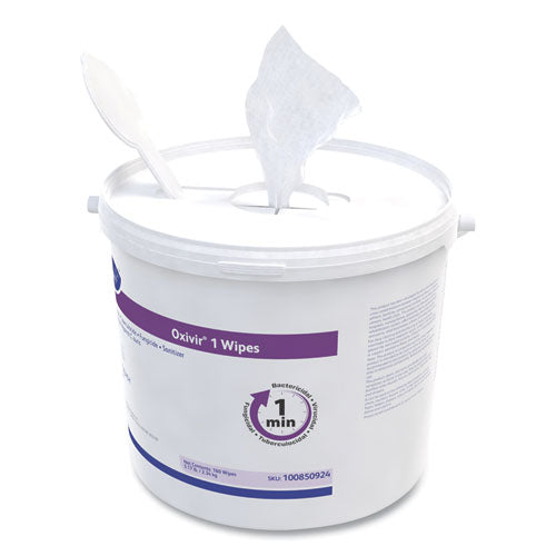 Image of Diversey Oxivir 1 Wipes, 1-Ply, 11 x 12, 160/Canister, 4 Canisters/Carton