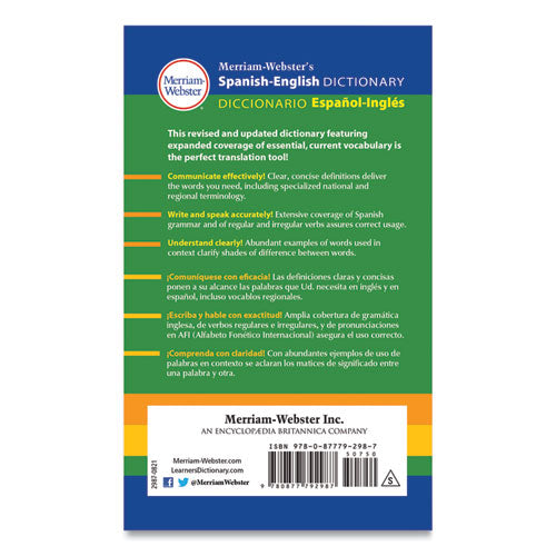 Image of Merriam Webster® Spanish-English Dictionary, Paperback, 928 Pages
