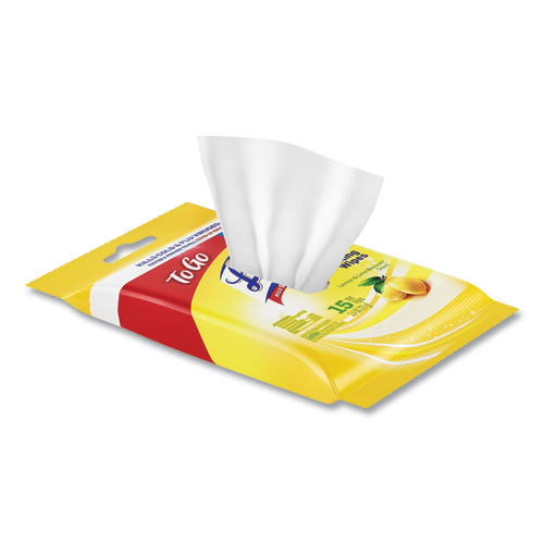 Image of LYSOL® Brand Disinfecting Wipes Flatpacks, 1-Ply, 6.69 x 7.87, Lemon and Lime Blossom, White, 15 Wipes/Flat Pack, 24 Flat Packs/Carton