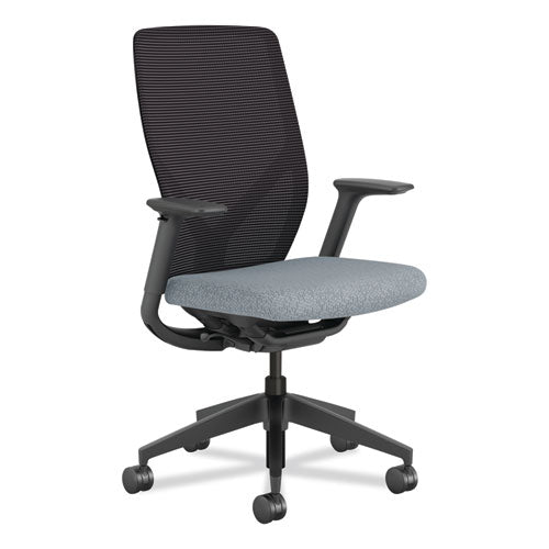 Image of HON® Flexion Mesh Back Task Chair, Supports Up to 300 lb, 14.81" to 19.7" Seat Height, Black/Basalt