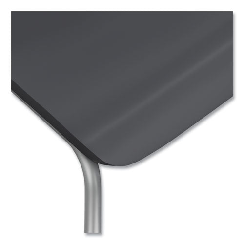Image of HON® Ruck Laminate Chair, Supports Up to 300 lb, 18" Seat Height, Charcoal Seat/Back, Silver Base