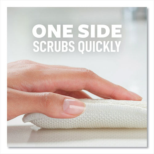 Image of Scotch-Brite® Greener Clean Dual Action Scrub and Wipe, 2.8 x 4.7, 0.7" Thick, White, 2/Pack