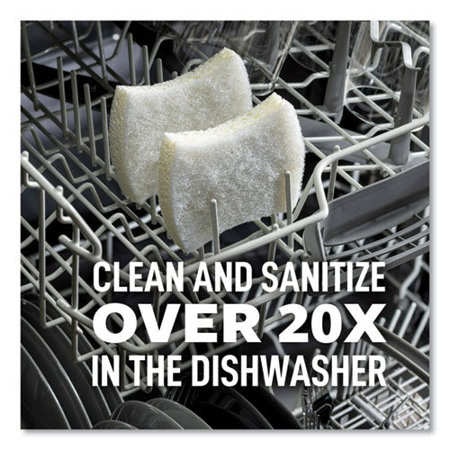 Image of Scotch-Brite® Greener Clean Non-Scratch Scrub Sponge, 2.6 x 3.3, 0.7" Thick, White, 3/Pack