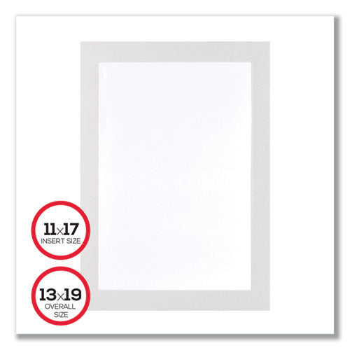 Image of deflecto® Self Adhesive Sign Holders, 11 x 17, Clear with White Border, 2/Pack