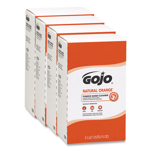 Image of GOJO® NATURAL ORANGE Pumice Hand Cleaner Refill, Citrus Scent, 2,000 mL, 4/Carton