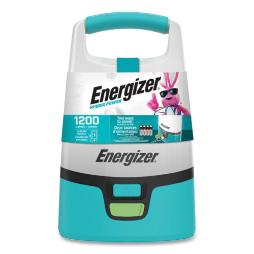 Image of Energizer® Vision Hybrid Lantern, 4 AA (Sold Separately), 1 Rechargeable Lithium Ion (Sold Separately), Teal/White
