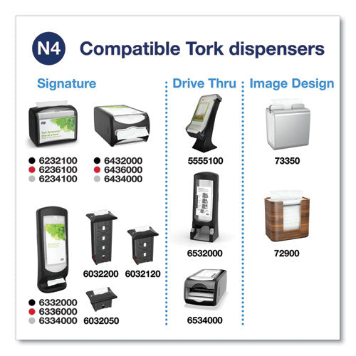 Image of Tork® Xpressnap Interfold Dispenser Napkins, 2-Ply, 6.5 x 8.5, Natural, 500/Pack, 12 Packs/Carton