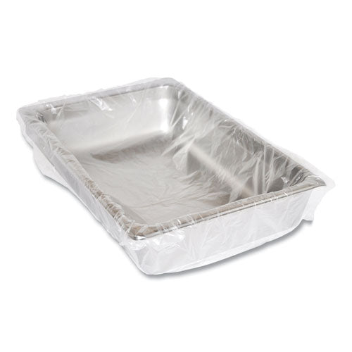Image of AmerCareRoyal® Steam Pan Liners for 1/2-Size Pans, Includes Twist-Ties, 17" x 23.5", Clear, 250/Carton