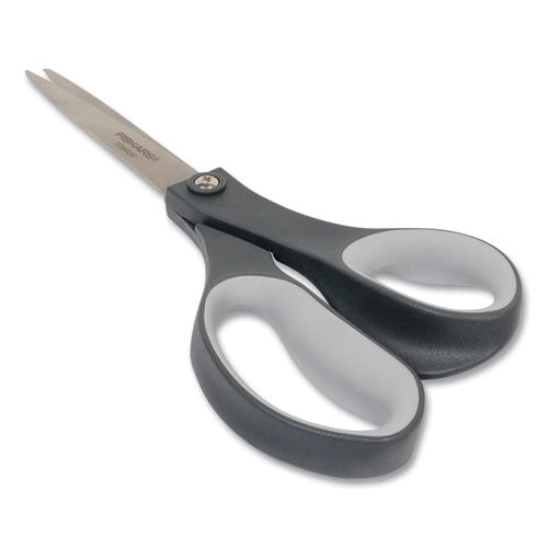 Image of Fiskars® Everyday Titanium Softgrip Scissors, 8" Long, 3.1" Cut Length, Straight Dark Gray Handle