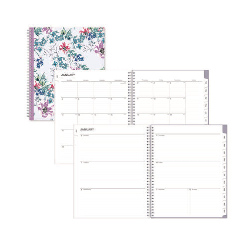 Image of Blue Sky® Laila Create-Your-Own Cover Weekly/Monthly Planner, Wildflower Artwork, 11 x 8.5, Purple/Blue/Pink, 12-Month (Jan-Dec): 2025