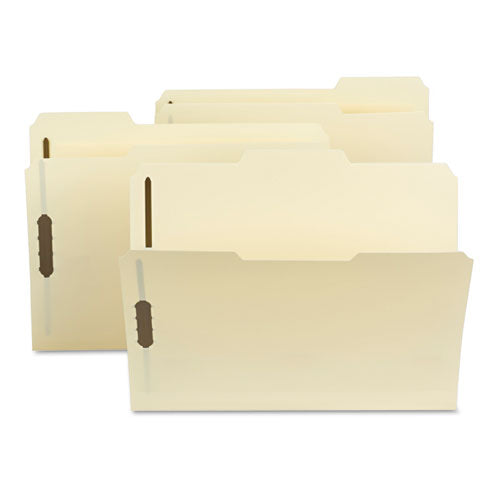 Image of Smead Poly Top Tab Fastener Folders, 0.75" Expansion, 2 Fasteners, Letter Size, Manila Exterior, 24/Box