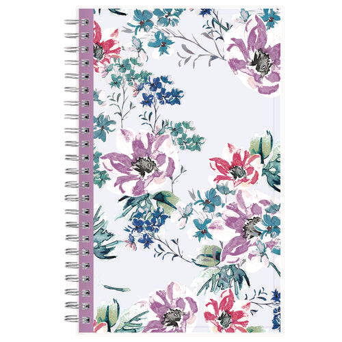 Image of Blue Sky® Laila Create-Your-Own Cover Weekly/Monthly Planner, Wildflower Artwork, 8 x 5, Purple/Blue/Pink, 12-Month (Jan to Dec): 2025