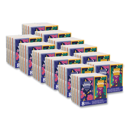 Image of Kleenex® On The Go Packs Facial Tissues, 3-Ply, White, 10 Sheets/pouch, 8 Pouches/pack, 12 Packs/carton
