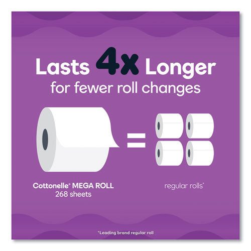 Image of Cottonelle® Ultra ComfortCare Toilet Paper, Soft Tissue, Mega Rolls, Septic Safe, 2 Ply, White, 284 Sheets/Roll, 12 Rolls/Pack