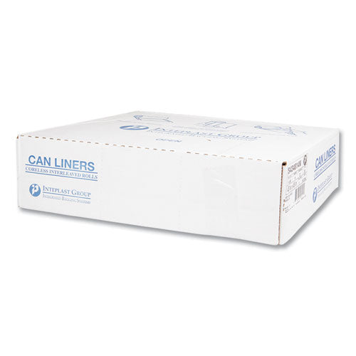 Image of Inteplast Group High-Density Commercial Can Liners, 56 gal, 14 mic, 43" x 48", Natural, Interleaved Roll, 25 Bags/Roll, 8 Rolls/Carton