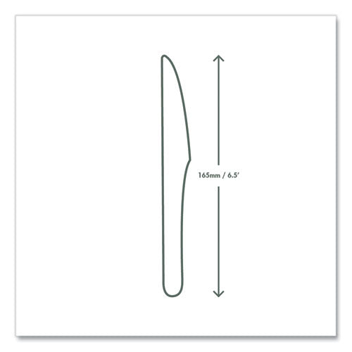 Image of Vegware CPLA Cutlery, General Purpose Knife, Plastic, White, 1,000/Carton