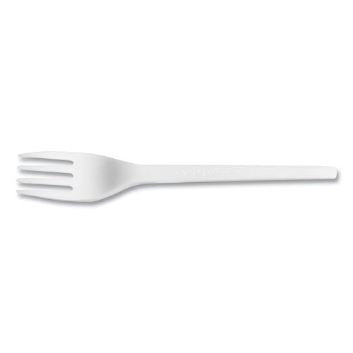 Image of Vegware CPLA Cutlery, General Purpose Fork, Plastic, White, 1,000/Carton