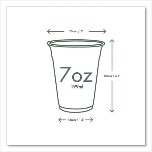 Image of Vegware 76-Series Cold Cup, 7 oz, Plastic, Clear/Green, 1,000/Carton
