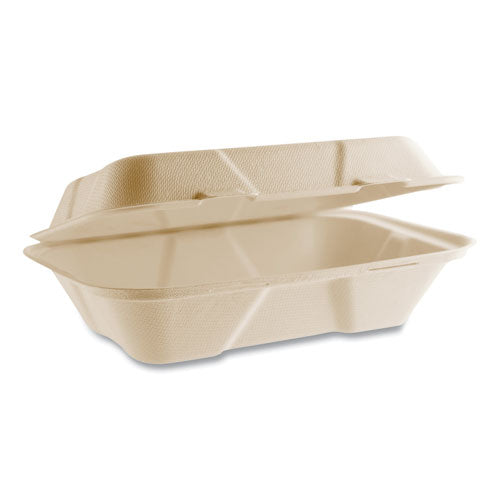 Image of Vegware Nourish Molded Fiber Takeout Containers, Compostable, 6.1 x 9 x 2.9, Natural, Sugarcane, 200/Carton