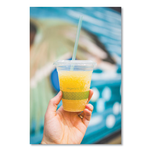 Image of Vegware 96-Series Cold Cup, 12 oz, Plastic, Clear/Green, 1,000/Carton
