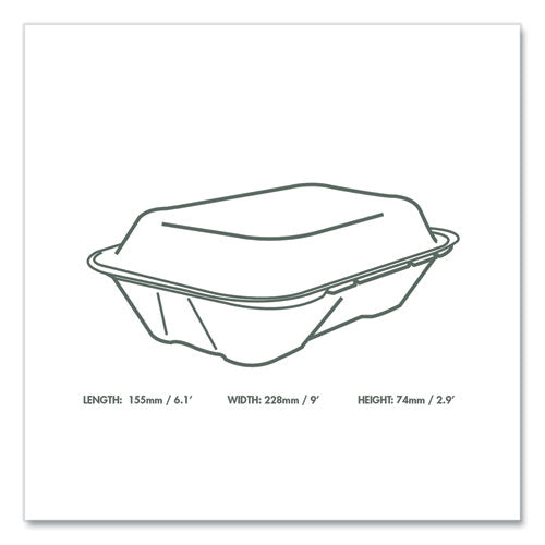 Image of Vegware Nourish Molded Fiber Takeout Containers, Compostable, 6.1 x 9 x 2.9, Natural, Sugarcane, 200/Carton