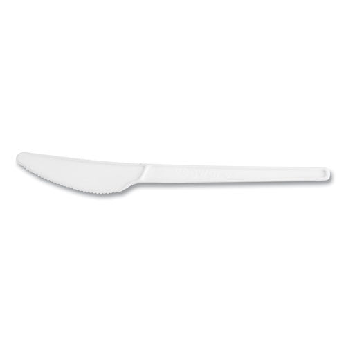 Image of Vegware CPLA Cutlery, General Purpose Knife, Plastic, White, 1,000/Carton