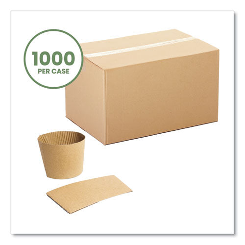 Image of Vegware Kraft Hot Cup Sleeves, Compostable, Fits Vegware 89-Series Hot Cups, Kraft, 1,000/Carton