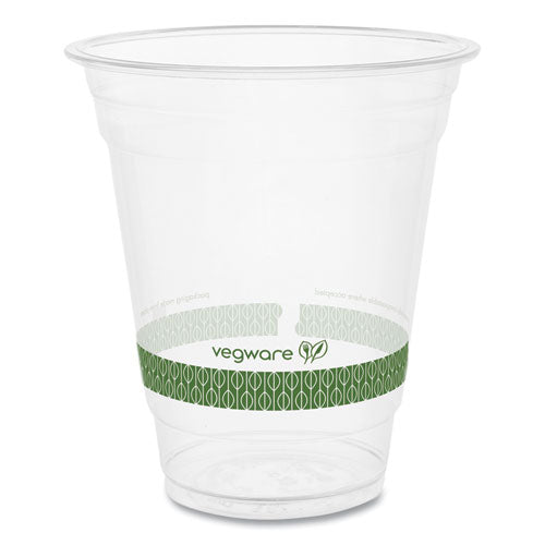 Image of Vegware 96-Series Cold Cup, 12 oz, Plastic, Clear/Green, 1,000/Carton