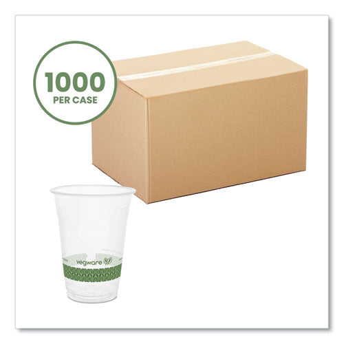 Image of Vegware 96-Series Cold Cup, 16 oz, Plastic, Clear/Green, 1,000/Carton