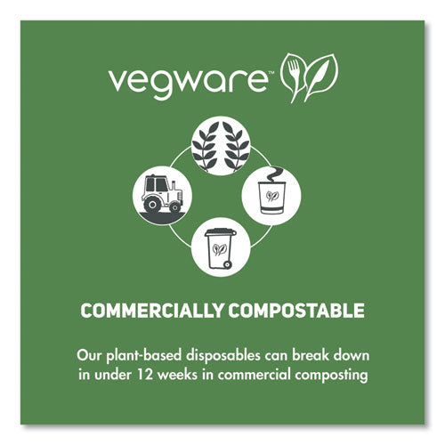 Image of Vegware 115-Series Flat Hot Lids, Compostable, For Use With 115-Series Soup Containers, White, Plastic, 500/Carton