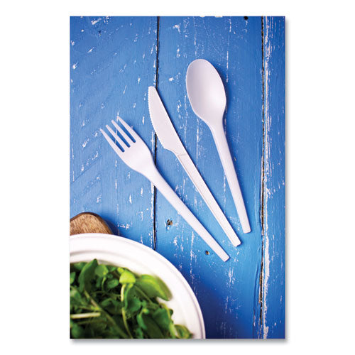 Image of Vegware White CPLA Cutlery, General Purpose Spoon, Plastic, 1,000/Carton