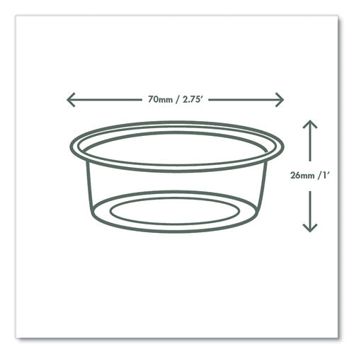 Image of Vegware Portion Pots, 2 oz, Plastic, Clear, 2,000/Carton