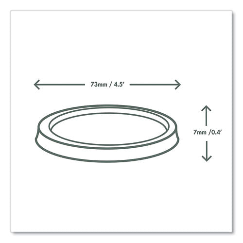 Image of Vegware Portion Pot Lids, Fits Vegware 2 oz to 4 oz Portion Pots, Plastic, Clear, 2,000/Carton